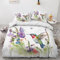 Sommer Bettwäsche 135x200 Kolibri - Blumen Pflanzen Bettbezug, Bettwäsche-Sets 2 teilig, Weich & Bügelfrei Mikrofaser Wendebettwäsche und 1 Kissenbezug 80x80 mit Reißverschlus L2-&-137