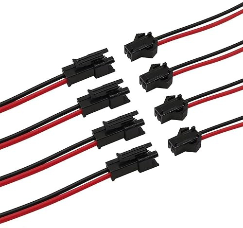 JST SM 2 Pin (4 Paar) Stecker/Buchse mit Kabel 150mm Verbindung LED Streifen 22 AWG Beleuchtung Lichtleiste (JST SM Kompatibel) (4 Paar 2 Pin)