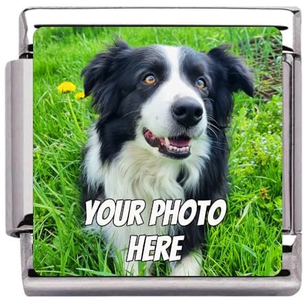 Andska Photo Charm Fit Italian Style Bracelet 9 mm Stainless Steel Personalised Custom Image Picture Cat Dog Valentines day