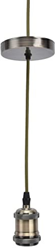 SEAFRONT Pendelleuchten-Lampenfassung, Lampenfassung, Lampenfassung, Geflochtenes Seil, Aluminium, 100–240 V, Vintage, Exquisite Lampenfassung, E27, für Wohnzimmer, Chrom