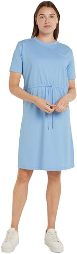 Tommy Hilfiger Vestido Tipo Camiseta de Algodón para Mujer, Azul (Vessel Blue), M