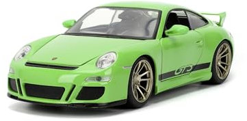 Jada Toys Fast and Furious Modellauto Porsche 911 GT3 2007 (grün) - Film-Auto aus Fast & Furious 10 (Fast X) mit Teilen zum Öffnen, Maßstab 1:24 (20cm), für Fans ab 8 Jahre