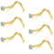FECTAS Nose Ring Screw Nose Stud 20G Corkscrew Nose Piercing Jewellery Stainless Steel 1.5mm Diamond CZ Gold