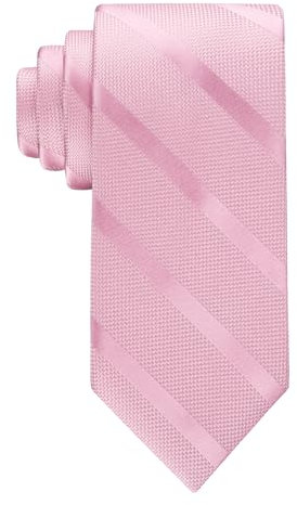 Tommy Hilfiger Cravatta Classica a Righe Strutturata Solida, Rosa Chiaro, Taglia Unica Uomo