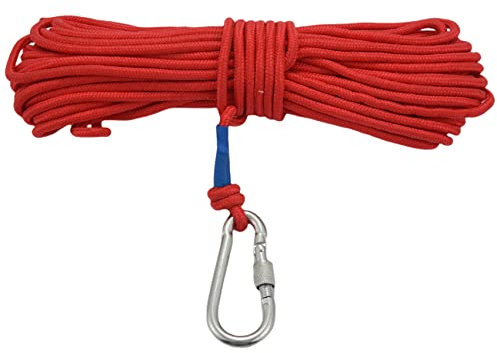 Kuuddker Fishing Magnet Rope 20 Meters, Nylon Rope Braided Rope Heavy Rope With Safe Lock,Diameter 6Mm Safe And