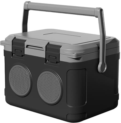 21l Insulated Cooler Box With Audio, Comes With Pulleys, Integrated Lock, Portable Handle, Compact Camping Ice Cooler, High-Performance Insulation Box, For Travel, Camping, Picnics