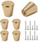 Beilala Gold Cupboard Handles Knobs Modern, 6 Pack Kitchen Cabinet Knobs Small Solid, Furniture Door Hardware Decorative Pulls for Cupboard Dresser Wardrobe Closet, 20x23mm
