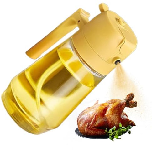Oil Mister Bottle - Brocca per erogatore di olio da 470 ml | Bottiglia spray per olio da cucina 2 in 1, dispenser di olio di , nebulizzazione per olio, spruzzatore continuo di olio d'oliva per