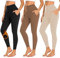 FuelMeFoot 3er Pack Thermo Leggings mit Taschen gefüttert Leggings Damen High Waist Leggins Warm Winter. 02-Schwarz/Dunkelgrau/Navy XXL-3XL