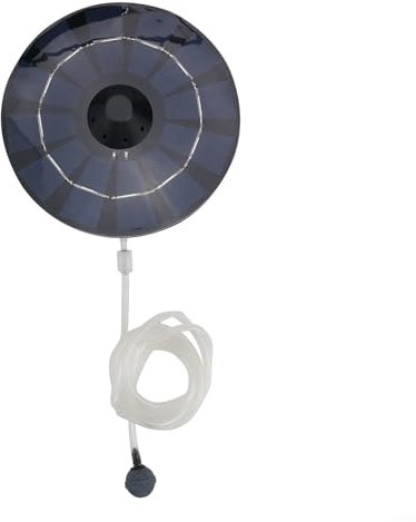 Pompe à oxygène solaire flottante, aérateur de bassin solaire avec tuyau d'air et pierre à bulles, pompe à oxygène pour étang à énergie solaire, améliore la saturation en oxygène