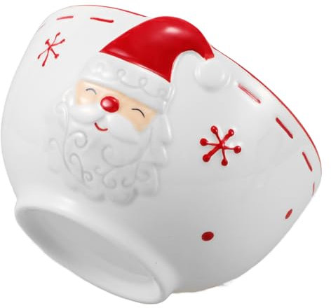 PRETYZOOM vajilla de cerámica vajilla festiva tazón de dulces plato navideño tazón de frutas bandeja de postres de navidad cuencos navideños para servir tazón de muñeco de nieve