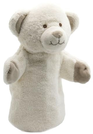 Cute Since 1999 Ecru Bär Handpuppe für Kinder ab 0 Monate - Biologische Handpuppe für Junge & Mädchen - Sachen & Geschenk für Neugeborene - Bär für Puppentheater Kinder - 26 x 20 cm