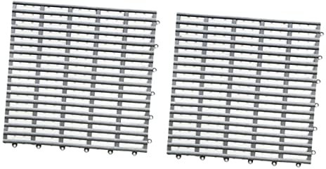 Ciieeo 2pcs Slip Floor Mat for Bathroom Shower Mat Splicing Design and Drain Holes for Bathroom Decor