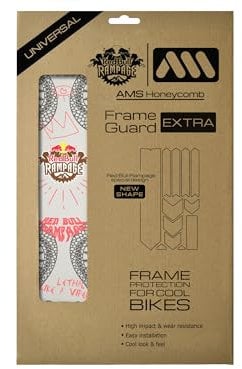 All Mountain Style AMS High Impact Frame Guard Extra – Protects your bike from scratches and dings, Red Bull Free Grey
