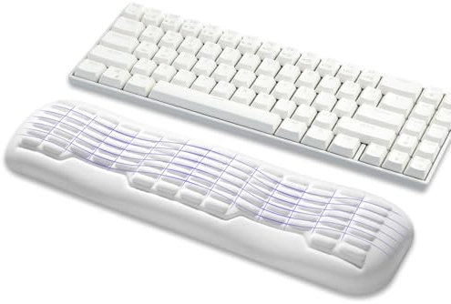 UnivoColors Memory Foam Keyboard Wrist Rest,Latest 3.0 Wave Curve Design,High-Resilience Memory Foam Non-Slip Base,Fits Compact Keyboards,Ideal for Work and Gaming(Ivory)