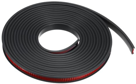 sourcing map U-Shape Edge Banding 15/32 x 19.7ft (12mm x 6M) Self Adhesive TPE Flexible Veneer Tape Soft Edge Strip Protector for Furniture Cabinet Table Protection Repair, Black