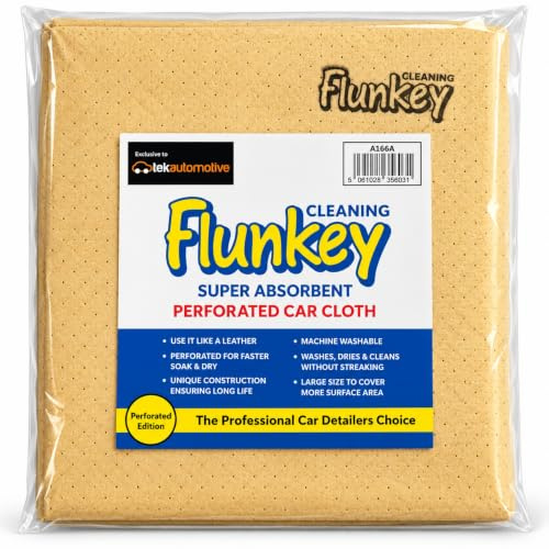 Tek Automotive Flunky Chamois Perforated Synthetic Chamois Leather Cloth | Super Absorbent, Drying Cloth, Exclusive Perforated Version