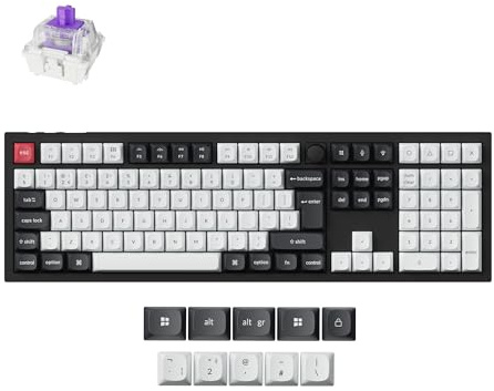Keychron Q6 HE Custom Knob Full Metal Mechanical Gaming Keyboard, Full Size Hot-Swap with Hall Effect Gateron Double-Rail Magnetic Nebula Switch, 2.4 GHz/Bluetooth/Wired - Carbon Black - UK Layout