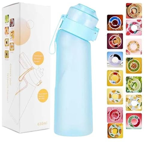 Borraccia sportiva da 650 ml con cialde in 14 gusti, il materiale tritan non ha paura delle alte temperature e il sapore naturale di frutta estratto rende l'acqua potabile sicura e gustosa.0 Zucchero