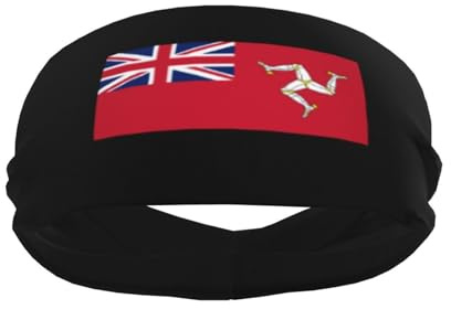 Sport-Schweißbänder mit der Flagge der Isle of Man für Männer und Frauen, rutschfeste elastische Armbänder und Stirnbänder für Basketball, Tennis, Training, Fitnessstudio, Yoga, saugfähig und atmun