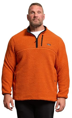 BadRhino Big & Tall Sherpa Quarter Zip Fleece - Men's - Plus Size Curve Orange