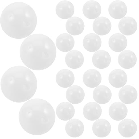 BESPORTBLE 30 Teiliges Set Geräuschspielzeug Für Babys Und Kleinkinder Babyspielzeug DIY Glöckchen Rasselkugeln Einsätze Aus Kunststoff Weiße Pvc Einsätze Für Geräuschemacher DIY