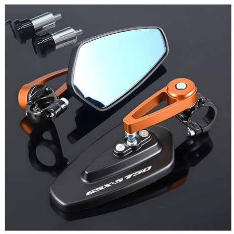 Motorrad Lenkerrückspiegel Für GSXS 750 GSX-S 750 GSX S750 GSXS 1000 GT Universal Motorrad Spiegel Rück 2 Stücke Griff Bar End Montage