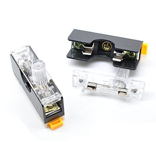 Oiyagai 5er-Pack Sicherungshalter mit 10A 250V 6x30mm Glassicherungen, FS101 Panel-Montage, Stromkreisschutz für AC-Geräte, DIY Elektronik
