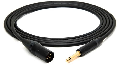enoaudio Mogami 2534 Quad Câble Audio Professionnel asymétrique | Neutrik Gold 6,3mm TS – XLR mâle | HiFi - 1,5 m