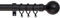 Plain Metal Ball Extendable Curtain Pole. Includes Pair Of Superior 60mm Size Finials, Rings, Brackets & Fittings Set. (Mat Black, 160cm - 300cm, 63 Inch to 118 Inch)