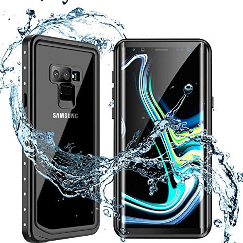 YMCCOOL Funda impermeable para Samsung Galaxy Note 9, protector completo de pantalla integrado, a prueba de golpes, nieve y polvo, carga inalámbrica con certificación IP68 bajo el agua, perfecta funda