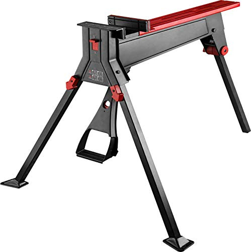 WINTOOLS 1-Ton Clamping Force Portable Material Support Station (440 LB) - Red Black Steel Workbench
