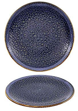 summa - Plato llano diámetro 22cm Azul (Mediano). Set 6 unidades. Vajilla moderna de color | Colección Moon. Uso en casa, restaurante y fiestas