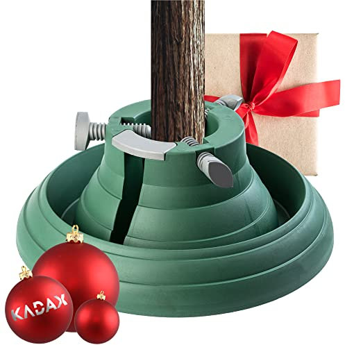 KADAX Soporte para árbol de Navidad con depósito de agua, estable de plástico resistente para árboles, moderno soporte para árbol de Navidad, varios tamaños, verde (altura del árbol de hasta 2,5 m)
