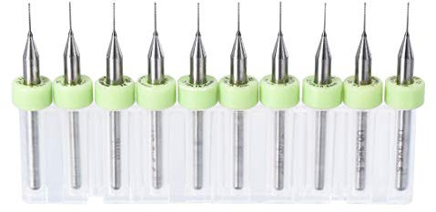 sourcing map PCB Drill Bits 0.3mm Tungsten Carbide Rotary Tool Jewelry CNC Engraving Print Circuit Board Micro Drill Bits 1/8 Inch Shank 1 Set (10 Pcs)