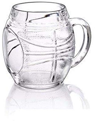 CRISTALICA Bierkrug im Basketball Design rundes kugliges Bierglas 500 ml
