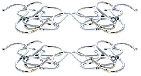 MroMax 5 x robuste S-Haken, 80 x 88 mm, vernickelt, Pfannen-Halter, Haken, Haken zum Aufhängen, S-förmige Haken für Küchenutensilien, Töpfe, Utensilien, Kleidung, Taschen, Handtücher, Pflanzen,