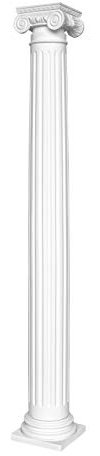 Säule | rund | kanneliert | vorgrundierte Oberfläche | stoßfest | Klassisch | Barock | Dekosäule | Stuck | weiß | PU | N3215F Set | 152 mm