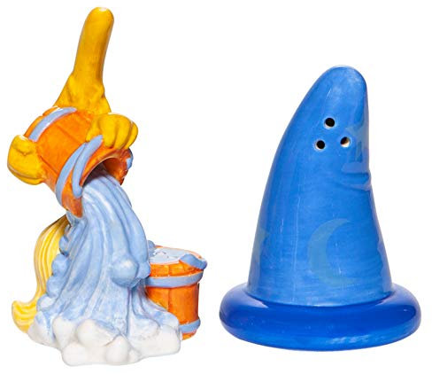 Enesco Disney Ceramics Fantasia Salz- und Pfefferstreuer, mit Besen, 8,9 cm, mehrfarbig