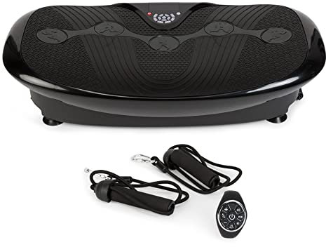 GLOBAL RELAX ZEN SHAPER® PLUS Vibrationsplatte – Schwarz (Modell 2021) – Fitness Oszillierende Vibrationsplattform – MP3-Musik – 3 Übungsbereiche (Walk-Jogging-Running)