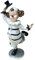 Oberle Dekofigur Clown tanzend mit Hut schwarz weiß 18 cm Figur Karneval Köln Harlekin
