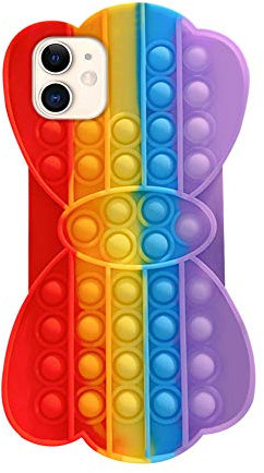 Fidget Toys Handyhülle,Pop-It Fidget Phone Case,Pop Fidget Stressspielzeug Bubble Phone Case,3D Pop Bubble Stress Relief Zappeln Sensory Toy,Weich Silikon Schutzhülle Stoßfest Hülle für iPhone 11