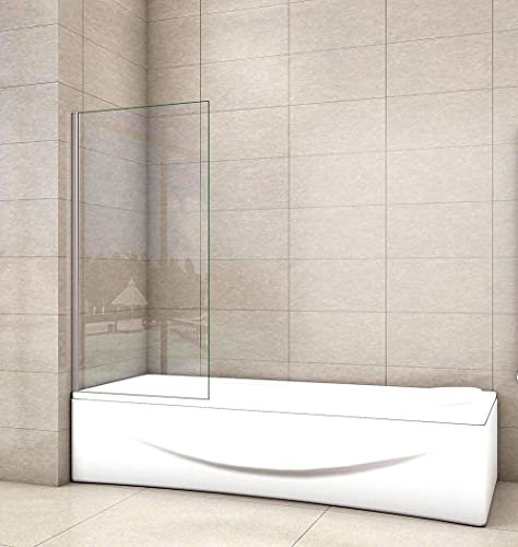 Acezanble Badewannenaufsatz 80cm Duschabtrennung Seitenwand Duschwand 6mm NANO Sicherheitsglas H140cm