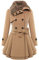 EFOFEI Damen Stylischer Herbst Winter Fleece Mantel Jacke mit Kapuze Wollmischung Mantel mit Faux Pelz Kragen Parka Braun L