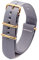 Military Watch Strap Style Watch Wristband 18mm-24mm Nylon Stripe Woven Strap mit Goldschnalle, Grau, 18mm