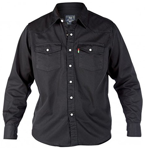 D555 Kingsize Western Long Sleeve Denim Shirt Black