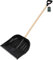 KOTARBAU® Pala da Neve 48 cm con Manico in Legno Pala in Plastica Rinforzata con Raccordi in Metallo con Manico Ergonomico Nero 128 cm