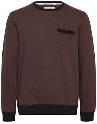 Blend 20714592 Herren Sweatshirt Pullover Pulli mit Rundhalsausschnitt O-Neck Brusttasche, Größe:L, Farbe:Java (191016)