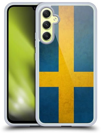 Head Case Designs Sweden Swedish Sverige Flag Vintage Fahnen Gel Handyhülle Hülle [Militärischer Schutzgrad] Kompatibel mit Samsung Galaxy A34 5G