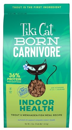 Tiki Cat Born Carnivore Dry Cat Food, Trout & Menhaden Fish, 3 lbs Bag